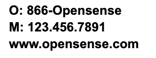 Rendered signature lines on three rows: an office phone, a mobile number, and a website