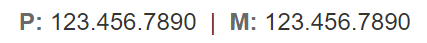 A rendered line with a phone number and a mobile number separated by a vertical bar
